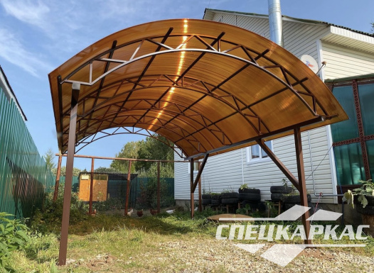 Навес из поликарбоната для одного автомобиля №89 - фото 1847